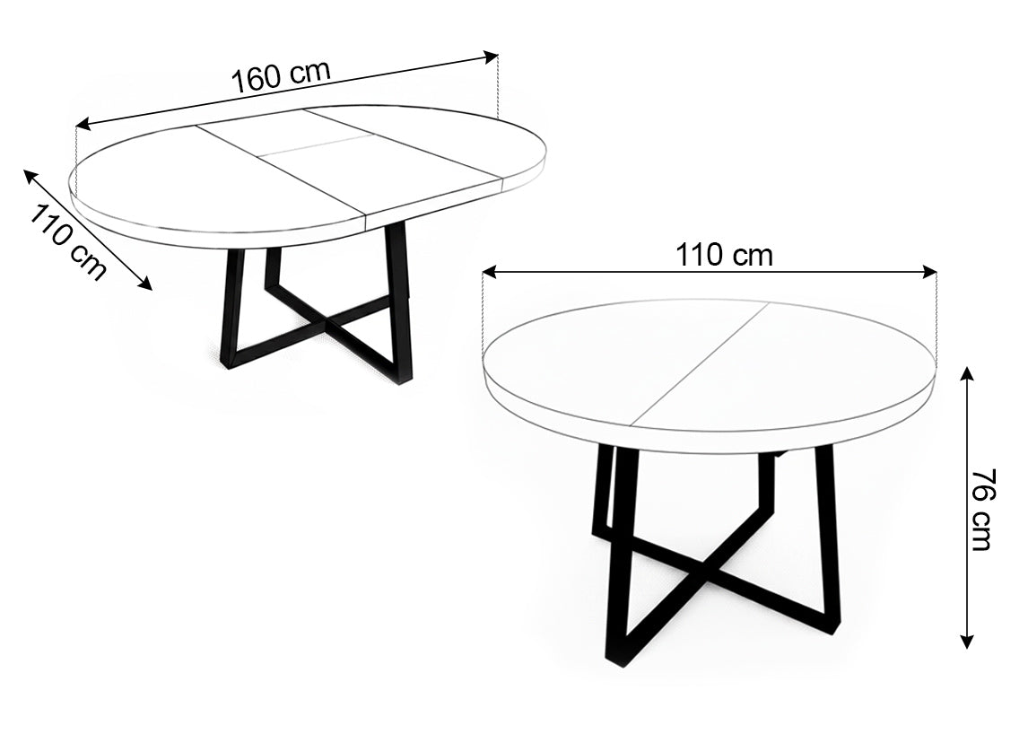 Mesa Redonda Extensible de Comedor 160cm