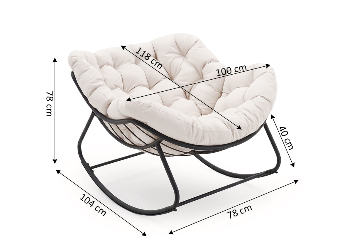 Silla Mecedora Milan Beige. Muebles de Dormitorio, Jardin o Terraza