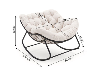 Silla Mecedora Milan Beige. Muebles de Dormitorio, Jardin o Terraza
