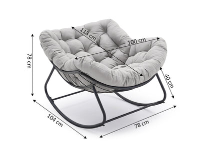 Silla Mecedora Milan Gris. Muebles de Dormitorio, Jardin o Terraza