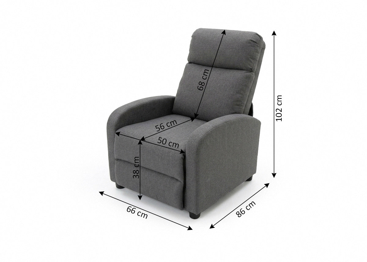 Sillon Reclinable Ellie 1 Plaza Gris
