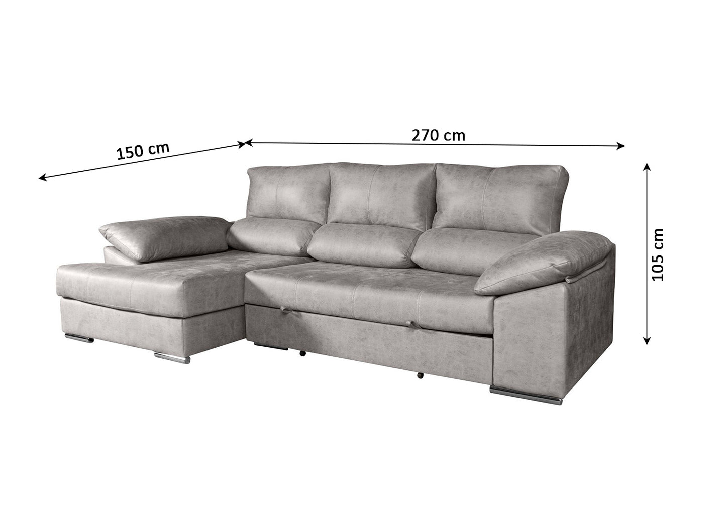 Sofa Cama Chaise Longue Daniel 270cm