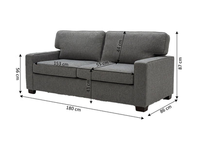 Sofa Cama Italy 3 Plazas 180cm Gris Oscuro