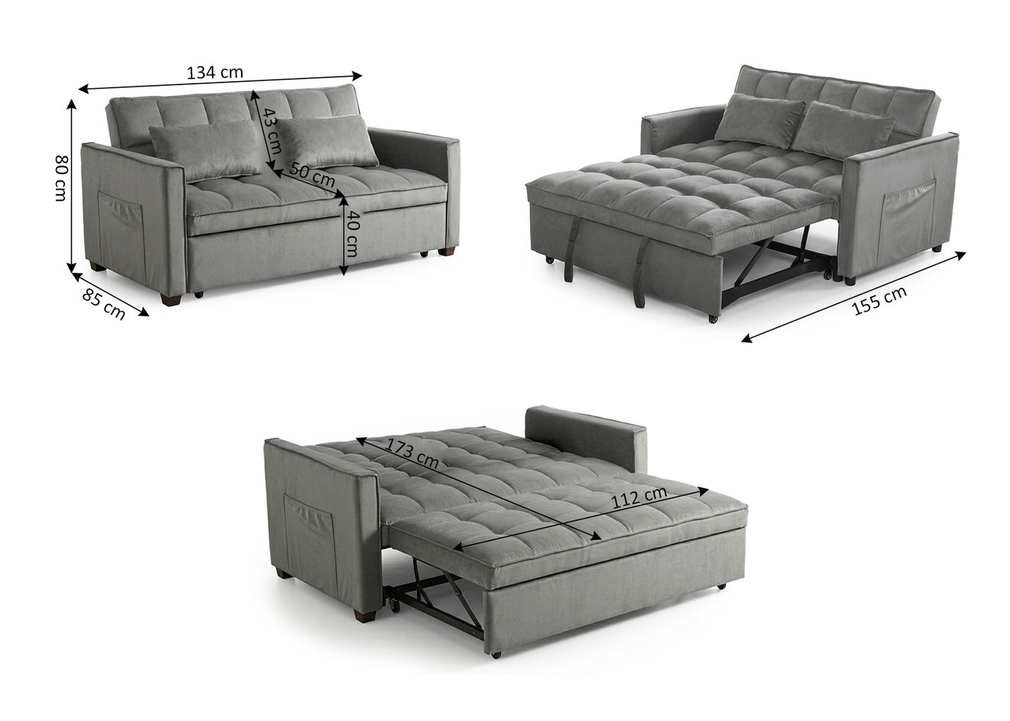 Sofa Cama de Matrimonio Paulo 134cm