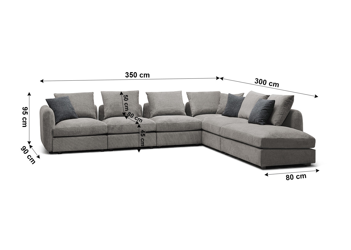 Sofa Chaise Longue Rinconera Bego 350cm