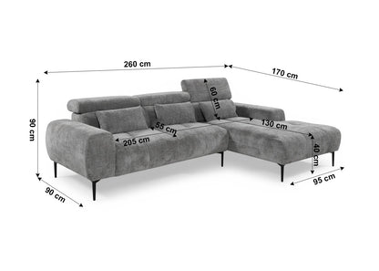 Sofa Chaise Longue Daisy 260cm