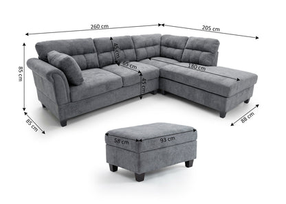 Sofa Rinconera Dama + Ottoman 260cm