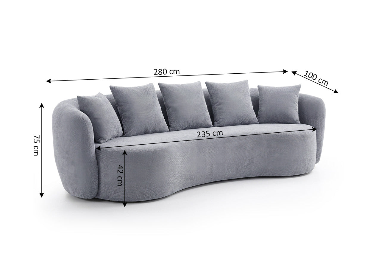 Sofa Curvo Moderno 280cm