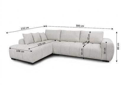 Sofa Chaise Longue Executive G-Gold 300cm