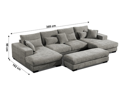Mega Sofa Cama Chaise Longue Rinconera Kim 368cm