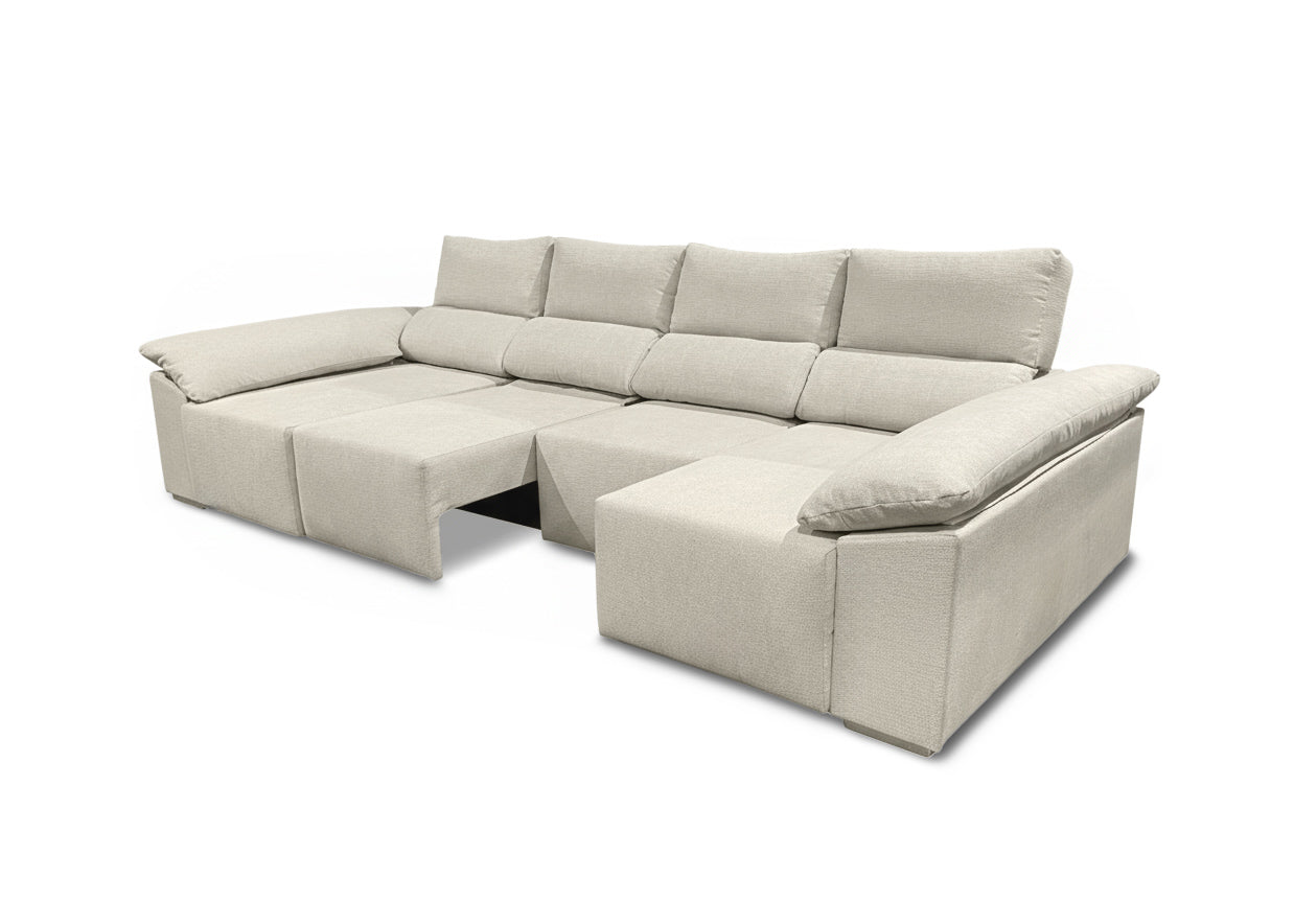 Mega Sofa Cama Chaise Longue Barcelona con Arcon, 335cm