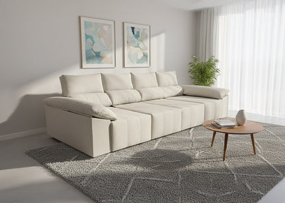 Mega Sofa Cama Chaise Longue Barcelona con Arcon, 335cm