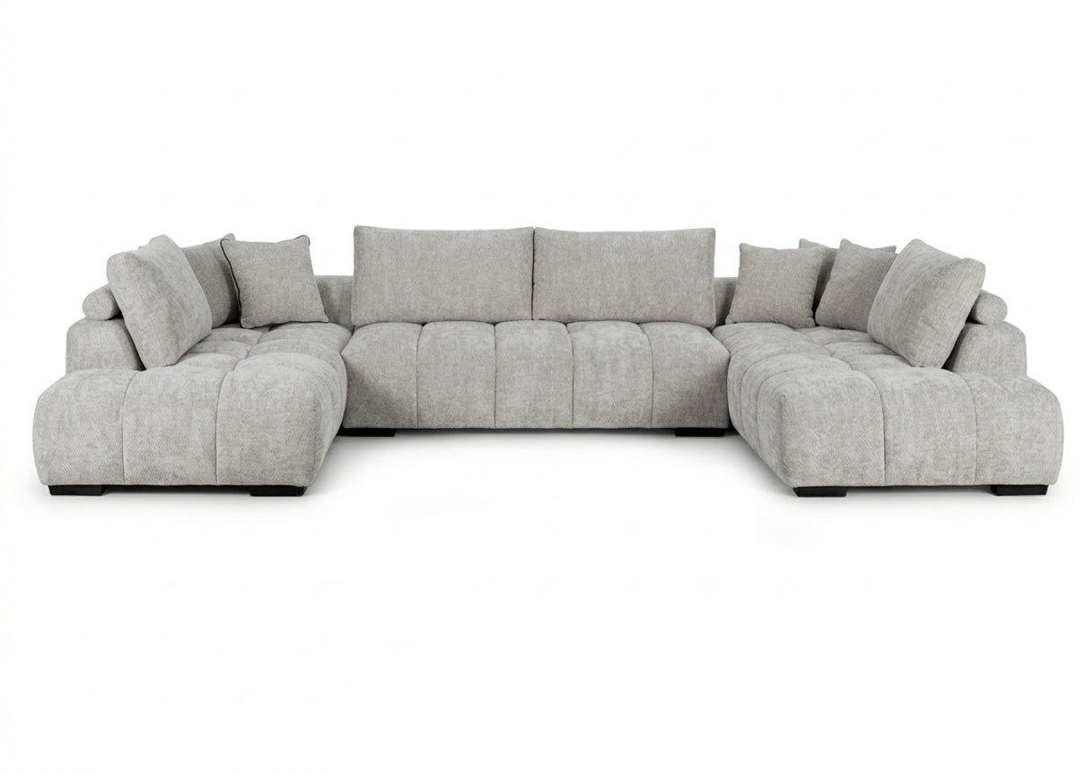Sofa Rinconera Chaise Longue G-Silver 372cm