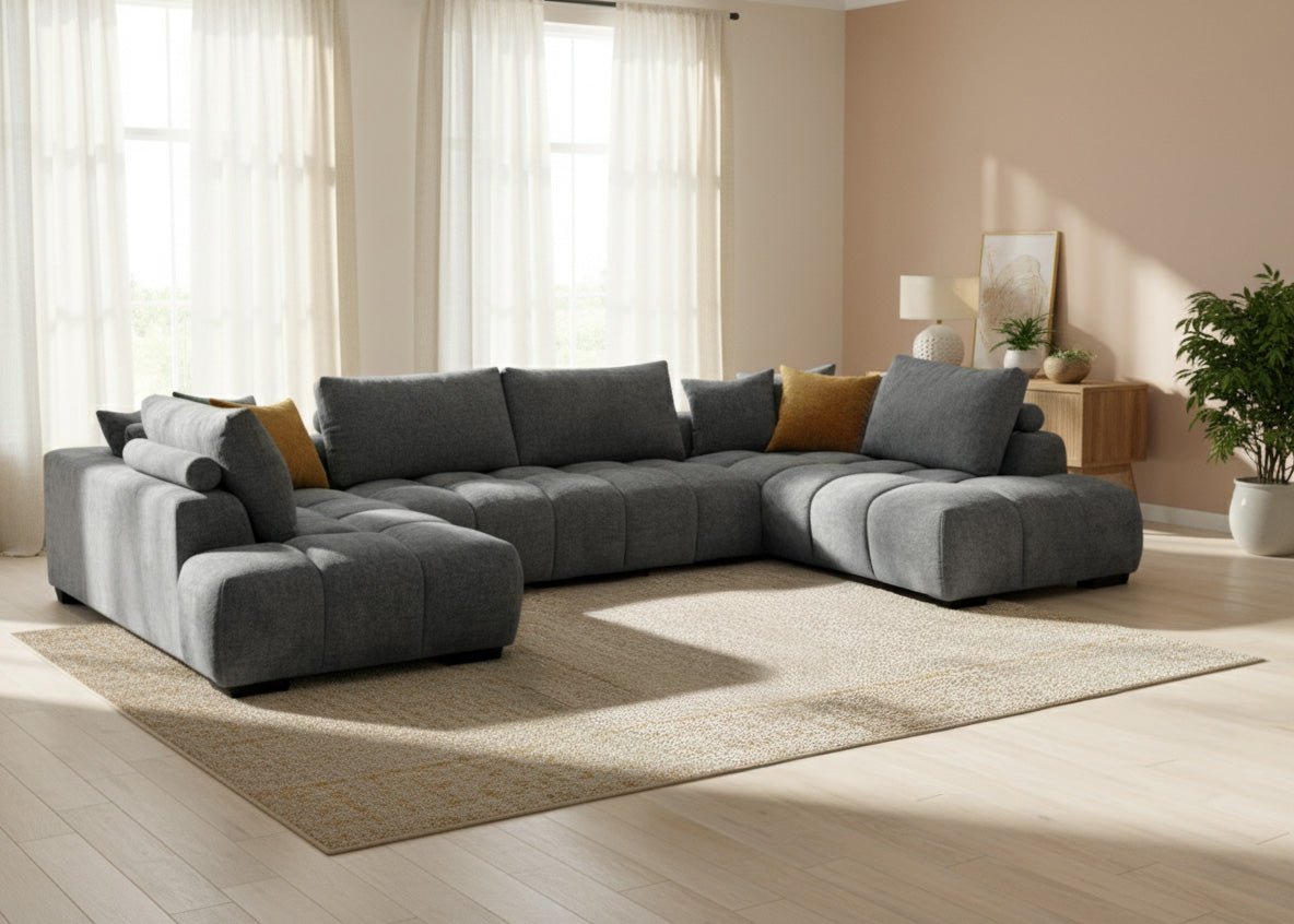 Sofa Rinconera Chaise Longue G-Silver 372cm