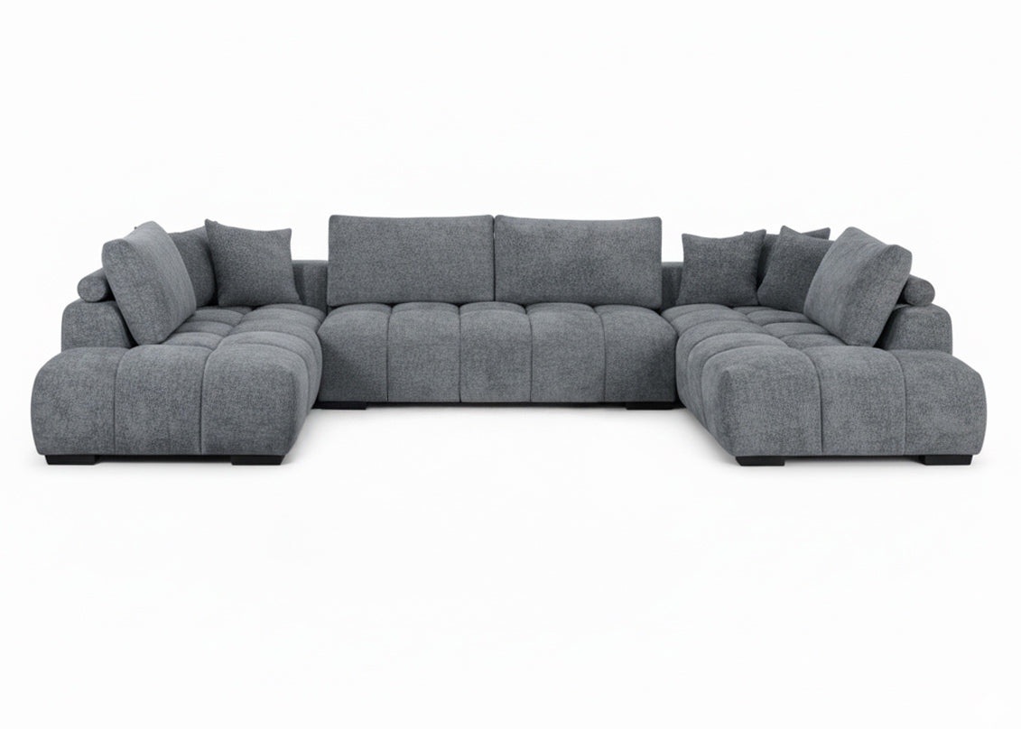 Sofa Rinconera Chaise Longue G-Silver 372cm