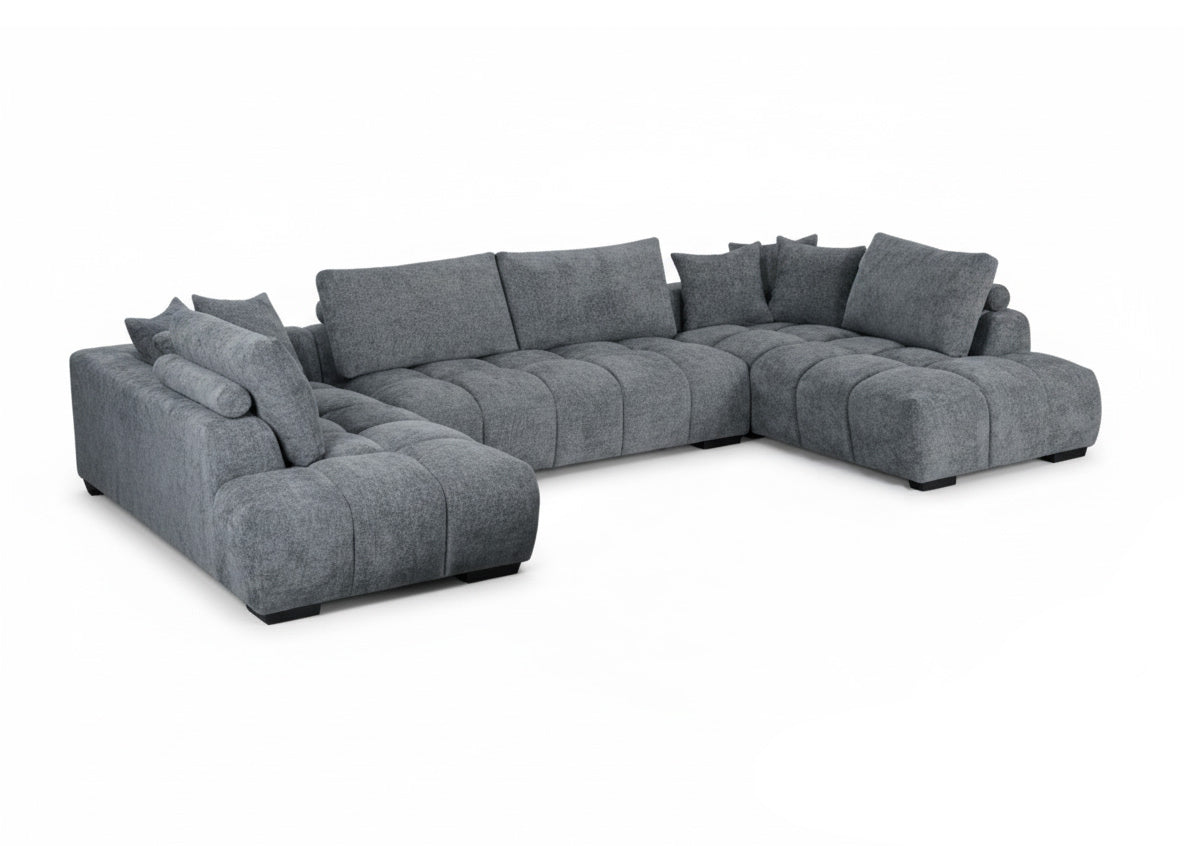 Sofa Rinconera Chaise Longue G-Silver 372cm