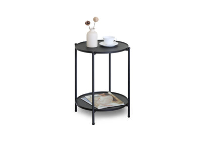 Mesa Auxiliar Redonda Nancy Diseño Industrial Negro