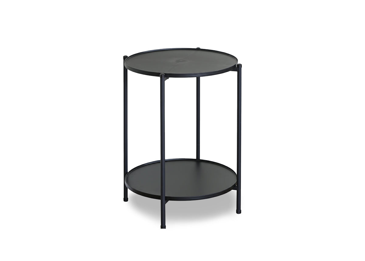 Mesa Auxiliar Redonda Nancy Diseño Industrial Negro