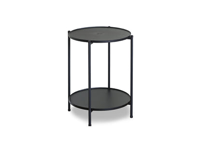 Mesa Auxiliar Redonda Nancy Diseño Industrial Negro