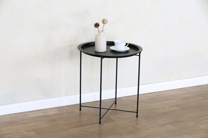 Mesa Auxiliar Redonda Nancy Industrial Color Negro