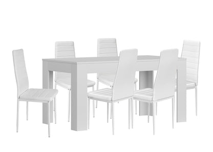 Pack Mesa Extensible de Comedor o Cocina + 6 Sillas en Polipiel/metal