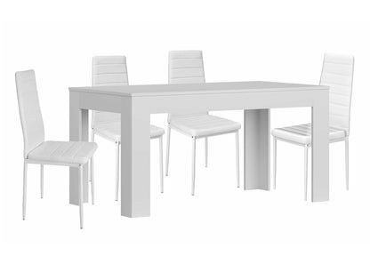 Pack Mesa Extensible de Comedor o Cocina + 4 Sillas en Polipiel/metal