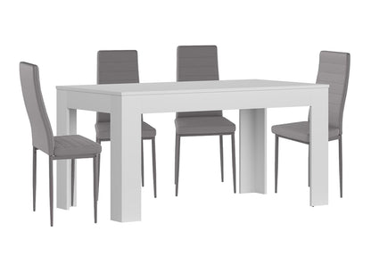 Pack Mesa Extensible de Comedor o Cocina + 4 Sillas en Polipiel/metal
