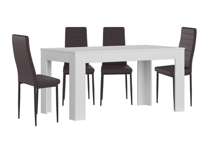 Pack Mesa Extensible de Comedor o Cocina + 4 Sillas en Polipiel/metal