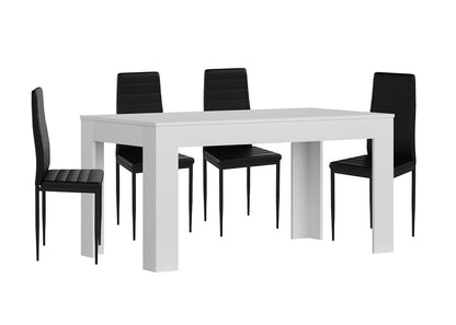 Pack Mesa Extensible de Comedor o Cocina + 4 Sillas en Polipiel/metal