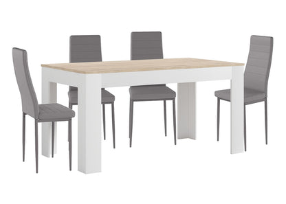 Pack Mesa Extensible de Comedor o Cocina + 4 Sillas en Polipiel/metal