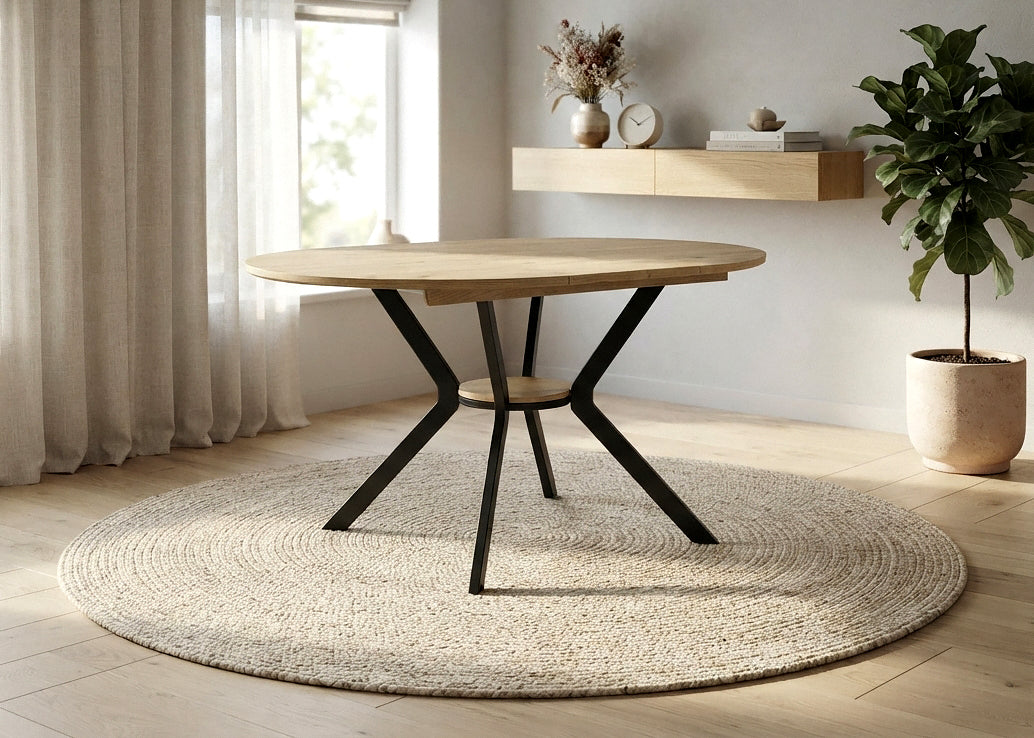 Mesa Redonda Extensible Dalia 153cm. Comedor o Cocina