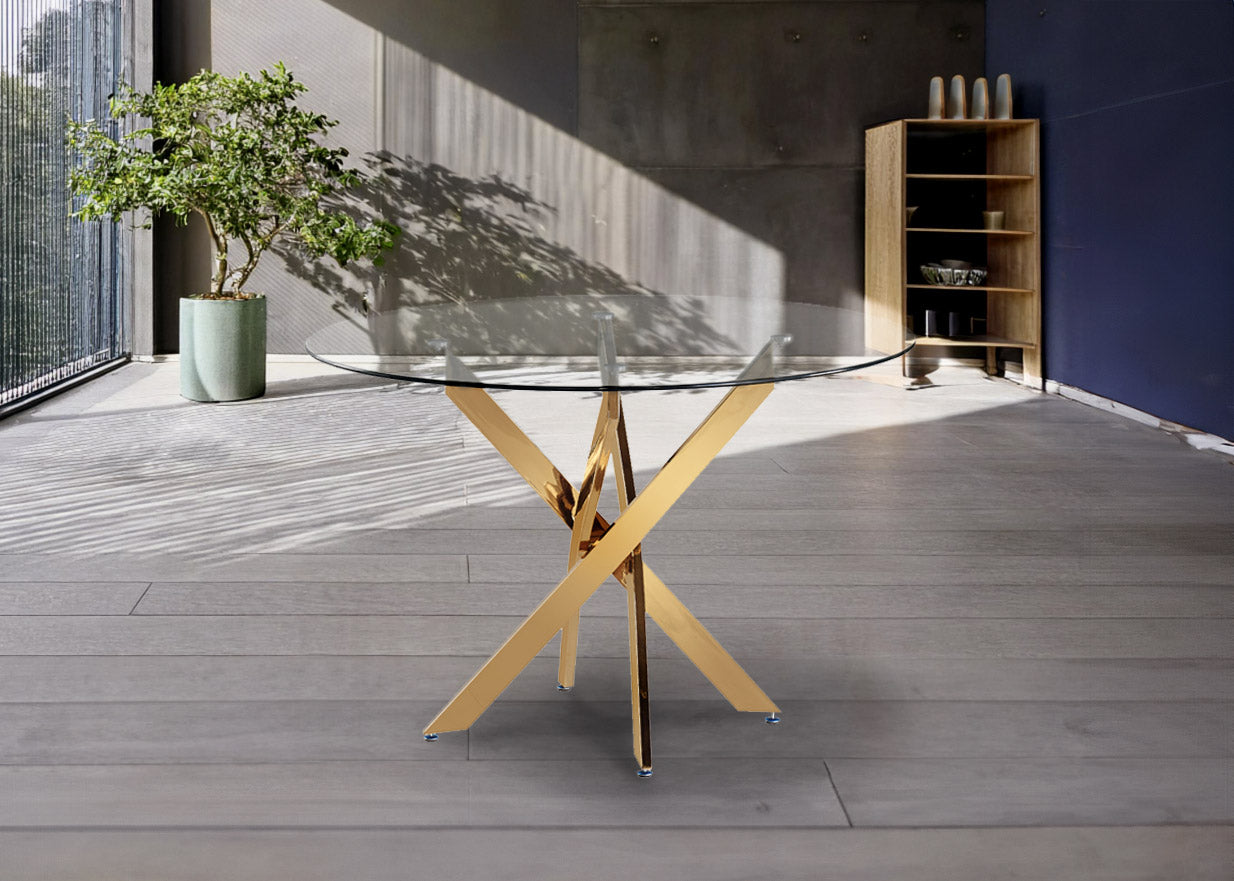 Mesa Redonda de Cristal Templado 120cm DT. Comedor o Cocina