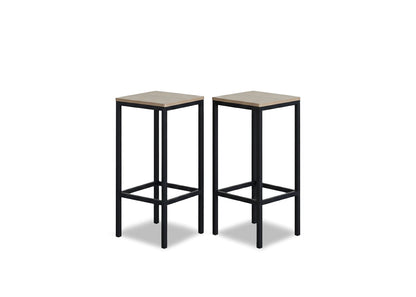 Mesa Bar Cocina Nancy Estilo Industrial con Estanteria + 2 Taburetes