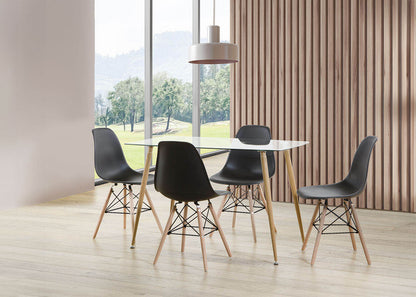 Pack Mesa de Cristal Templado + 4 Sillas Estilo Nordico