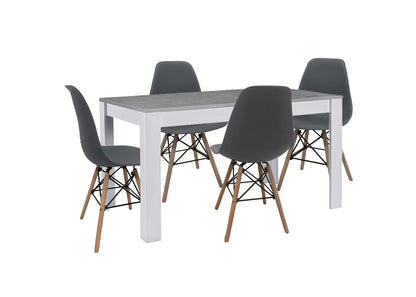 Pack Mesa de Comedor o Cocina Fija Miramy + 4 Sillas Estilo Nordico