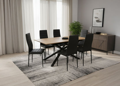 Pack Mesa Extensible HD + 6 Sillas Polipiel