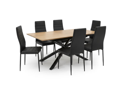 Pack Mesa Extensible HD + 6 Sillas Polipiel