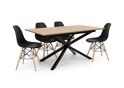 Pack Mesa Extensible HD + 4 Sillas Nordic