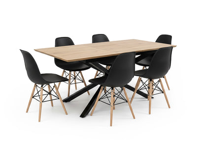 Pack Mesa Extensible HD + 6 Sillas Nordic