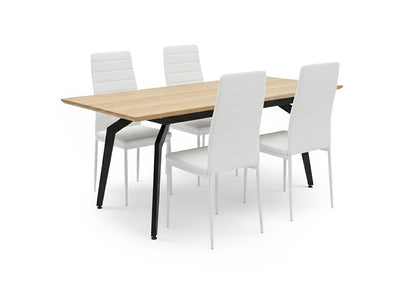 Pack Mesa HD Extensible + 4 Sillas Polipiel