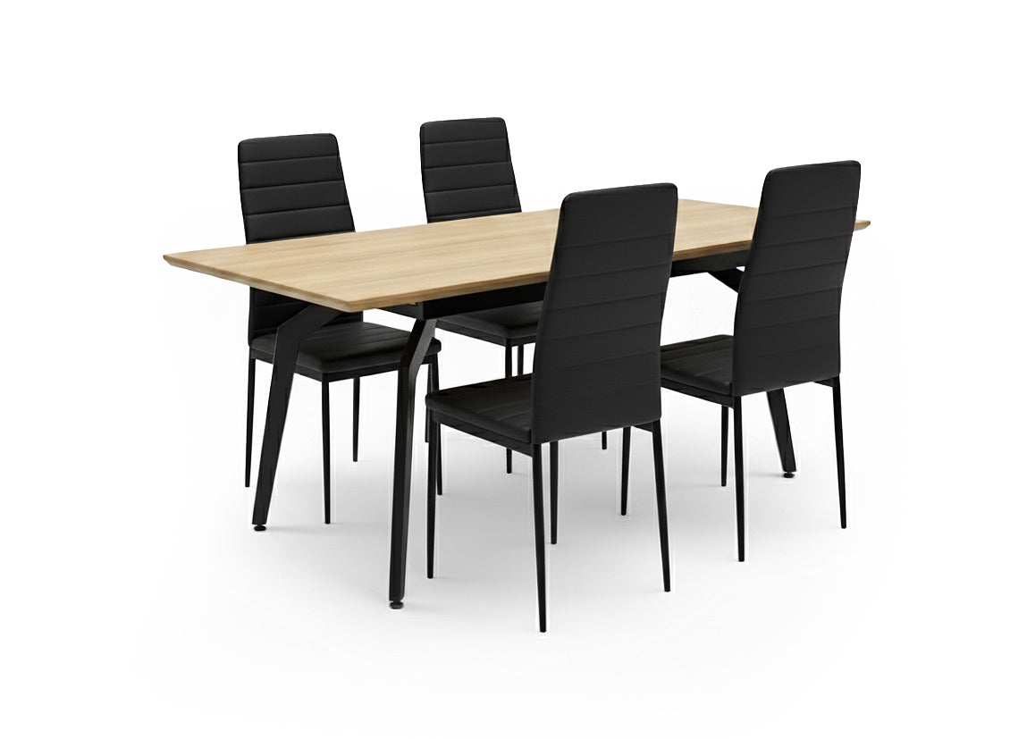 Pack Mesa HD Extensible + 4 Sillas Polipiel