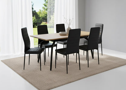 Pack Mesa HD Extensible + 6 Sillas Polipiel