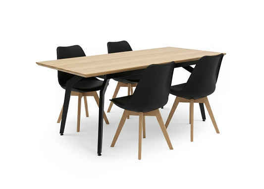 Pack Mesa HD Extensible + 4 Sillas Nordic