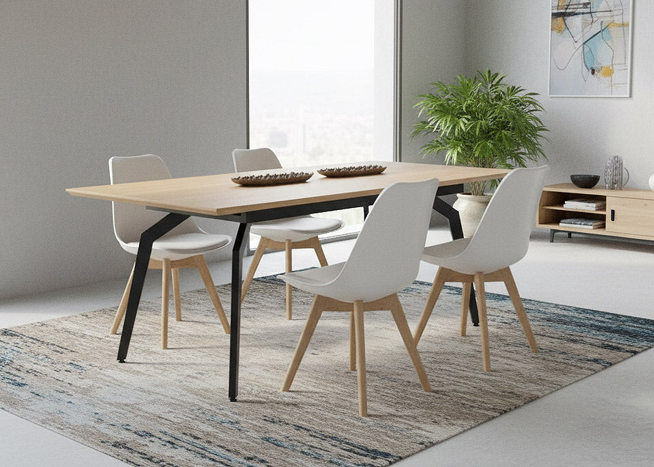 Pack Mesa HD Extensible + 4 Sillas Nordic