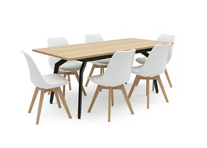 Pack Mesa HD Extensible + 6 Sillas Nordic