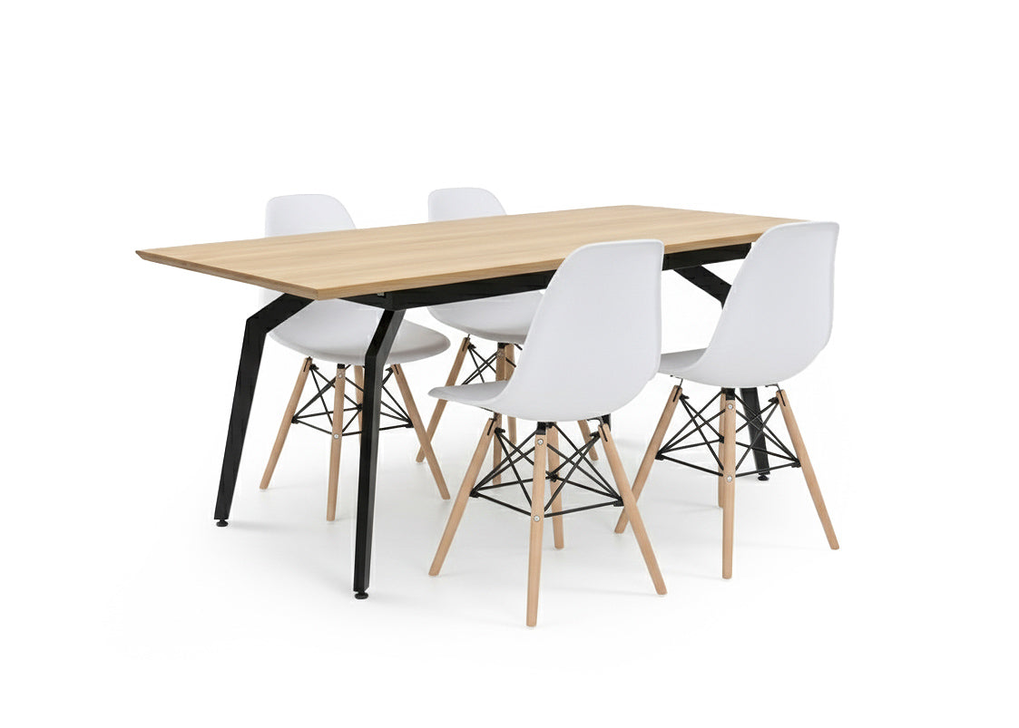 Pack Mesa HD Extensible + 4 Sillas Estilo Nordico