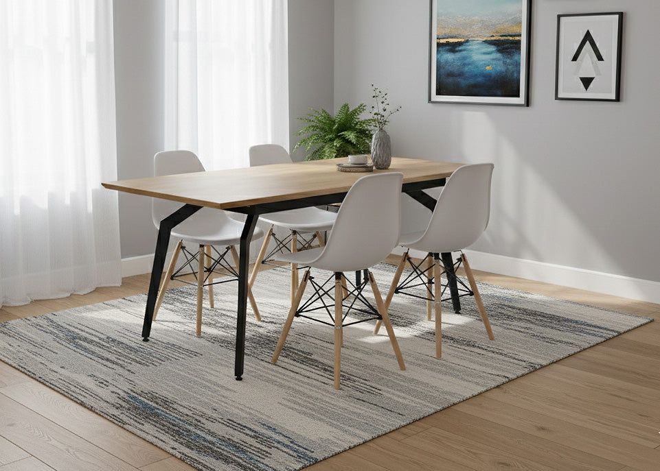 Pack Mesa HD Extensible + 4 Sillas Estilo Nordico