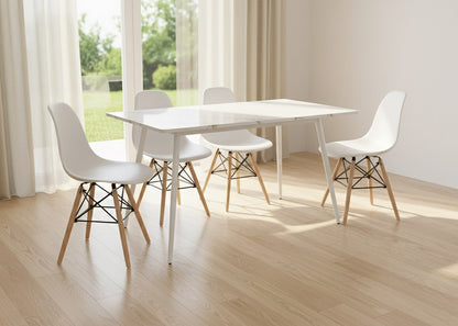 Mesa de Comedor 160cm + 4 Sillas Estilo Nordico