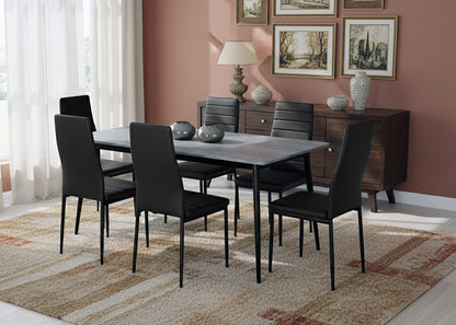 Mesa de Comedor 180cm + 6 Sillas Polipiel