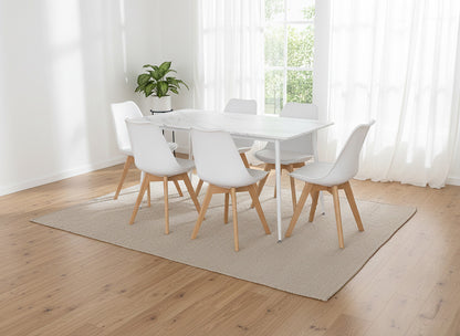 Mesa de Comedor 140cm + 6 Sillas Nordic